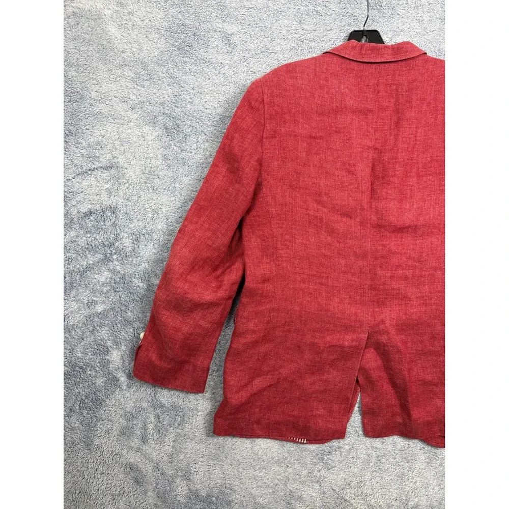 Sand Copenhagen Sherman Red Linen Blazer Sport Coat Mens Size 48 100% Linen 6669